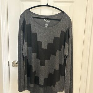 GO Couture Vintage Edition Gray Light Knit Sweater, Sz L-XL